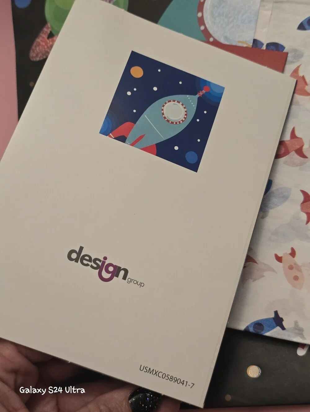 3 Piece Gift Wrap: Blank Card, Gift Bag, & Tissue Paper NEW Space Ship Design